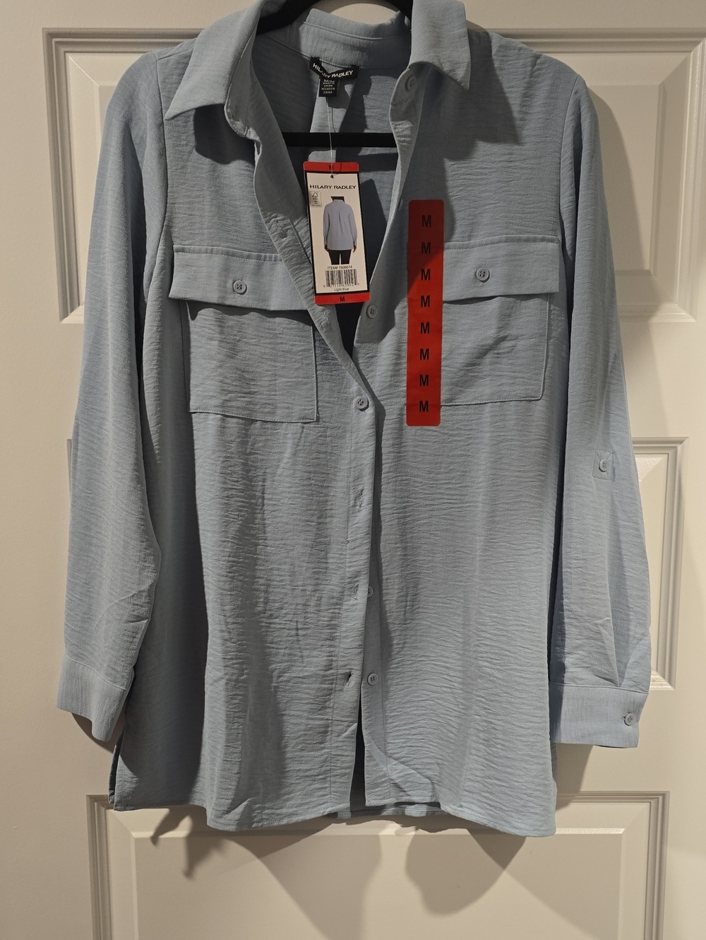 Hilary Radley Men's Pale Blue Casual Button-Down Shirt